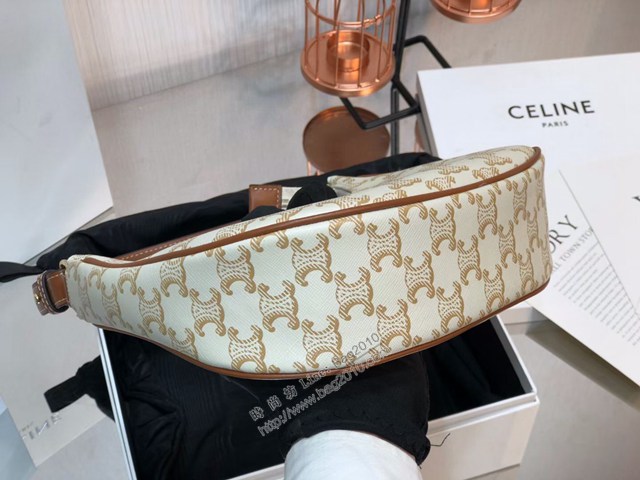 Celine專櫃2022新顏色TRIOMPHE AVA凱旋門標識印花牛皮革手袋 賽琳腋下包 sldj2453